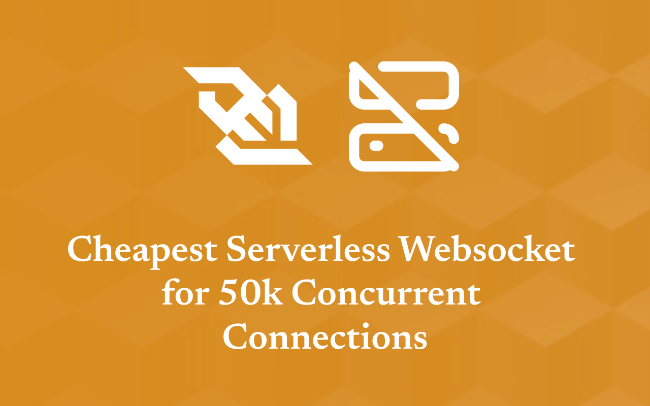 WebSocket and serverless icon on a yellow texture background